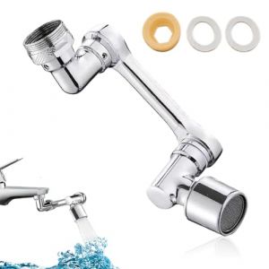 Mousseur Robinet Rallonge, Extension robinet 1080°, mousseur robinet, 1080+ 360 Flexible Extension Robinet Magique Pivotant Salle Bain Embout Robinet Cuisine Accessoires, pour Cuisine Salle de Bain (WANG  JIALEI UK STORE, neuf)