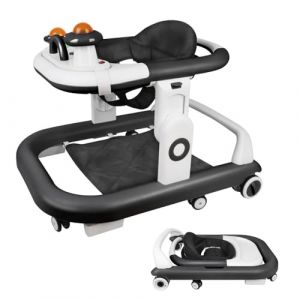 OHMG Trotteur Bébé Fille Garçon 6-18 Mois,Trotteur Marche Bébé Evolutif 3 en 1,Pousseur Pliable avec Lumière et Musique,Hauteur Réglable en 4 Positions,Coussin Amovible,Charge15KG (jusiZL, neuf)