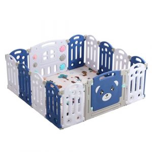 Magic ZC Parc Bebe, Grand Parc Bebe Modulable avec Tapis, Parc Bebe Pliable pour Enfants Intérieur Extérieur, Centre d'activités pour Nourrissons Aire de Jeux avec Éponge Anti-collision (12+2) (Magic ZC Brand Store, neuf)