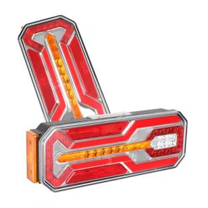 Yuanjoy 2 X Led Feu ArrièRe Remorque, 10 V-30 V Kit Universel De Feux ArrièRe à Led, Multifonctionnel Feu ArrièRe éTanche Avec Feu De Route/Frein/Direction/Retour/Brouillard ArrièRe (Yuanjoy, neuf)