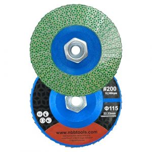 NBB Roue &agrave; lames diamant&eacute;es disque meule diamant lame coupe de meulage pon&ccedil;age polissage pour c&eacute;ramique, gr&egrave;s, porcelaine, pierre, granit, carrelage M14 bride pour meuleuse d'angle (115 mm 200#) (EASTAR SUPER HARD TOOLS S.L., neuf)