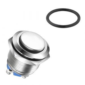 1 PCS Bouton Poussoir Momentané, 16mm Interrupteur à Bouton-Poussoir Momentané Bouton De Démarrage Rond 3A/12V 24V 36 DC Bouton Étanche pour Véhicules et Applications Industrielles (Dailiankeji, neuf)