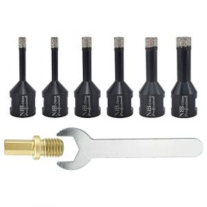 6pcs NBB Scie cloche diamant brasé sous vide avec M14, pour le forage à sec ou humide de manière professionnelle sur porcelaine dure,céramique,carrelage,granit,pour meuleuse d'angle(Dia.6/6/8/8/10/12) (EASTAR SUPER HARD TOOLS S.L., neuf)