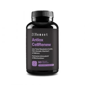 Antiox CellRenew avec Trans-Resvératrol, CoQ10, NAC, Grenade, Vitamine C et Sélénium - Antioxydant et Support de l'Énergie Cellulaire, 90 Gélules Véganes - Zenement (Zenement France, neuf)