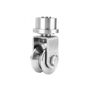 LYXDWRC Roue Universelle à rainure V/U/H en Acier Inoxydable 304, Rouleaux de Porte coulissante, Rouleaux de Rail au Sol, Roue de Levage Industrielle (Size : 48 V-Type) (YHZS, neuf)