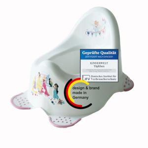 KiNDERWELT Pot de qualité supérieure pour enfants et bébés, design princesse en blanc, pot pour les tout-petits à partir de 18 mois, dossier haut, antidérapant et sans BPA (kinderwelt-strausberg Preise inkl. MwSt., neuf)