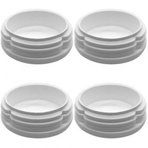 Enkotrade Lot de 4 bouchons &agrave; lamelles blancs ronds avec un diam&egrave;tre de 50 mm, bouchons de tuyau, bouchons en plastique poly&eacute;thyl&egrave;ne de qualit&eacute; sup&eacute;rieure, bouchons d'extr&eacute;mit&eacute;, capuchons (Enkotrade, neuf)