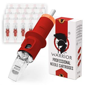 WARRIOR RED Cartouches aiguilles Tatouage Curve Magnum Tattoo Needle Cartridge Stérilisée Professionnelle 20pcs Acier Chirurgical 316L Maquillage Permanent Jetable (0.35mm-1209CM) (Z&Z PUNK SHOPPING, neuf)