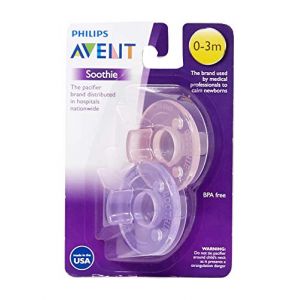 Philips 2 Pack AVENT Soothie Pacifier, Pink/Purple, 0-3 Months (Trendioo, neuf)