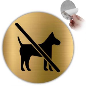 LEIASA | Panneau Chiens Interdits - &Oslash; 10 cm - &Eacute;paisseur 0,8 mm - Aluminium - Plaque Interdiction - Autocollant Haute Adh&eacute;rence - (Interdit Aux Chiens) (LEIASA, neuf)