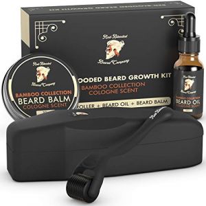 Red-Blooded Kit Pousse Barbe - Rouleau Barbe + Huile Pousse Barbe + Baume à Barbe - Stimule la Croissance de la Barbe et des Cheveux - Parfumé à la Cologne - Kit Barbe Homme - Soin Barbe Homme (Eyles Trading Limited, neuf)