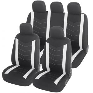 upgrade4cars Housse de Siege Voiture Universelle Noir Gris | Ensemble de Housses Siège Auto Universel | Couvre Sieges pour Avant et Arrière (upgrade4cars, neuf)