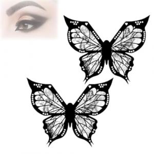 2PCS Butterfly Eyeliner Stencil, papillon eyeliner pochoir, papillon eyeliner tampon, pochoir eyeliner pour papillon, réutilisable pochoir de maquillage, pochoirs à paupières eyeliner pour débutants (GUSHE, neuf)