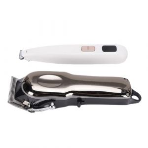 Tondeuse à faible bruit pour chien, kit de toilettage silencieux sans fil avec écran LED, 4 peignes de guidage pour chats, chiens, chevaux, bétail, coupe-légumes en acier inoxydable pour plus de (SHUJILIN, neuf)