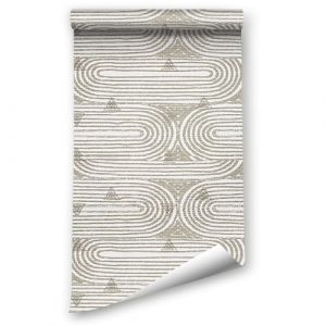 Papier Peint Adhesif Geometrique Marron,44 x 1000cm Papier Peint Rayures Terracotta et Blanc Abstrait Papier Autocollant Papier Peint Tiroir Papier Peint Adhesif pour Meuble Chambre,Cuisine,Salon (ICYEHAO-EU, neuf)