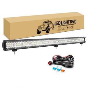 RIGIDON 107 cm 900W Barre de led 4x4 avec 12V Faisceau de câblage kit, longue portée barre lumineuse led pour Offroad Véhicules Voiture camions SUV ATV, 6000K feu antibrouillard (JIANDAO, neuf)
