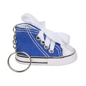 Porte-clé chaussure de sport noire, blanche, bleue, rouge ou rose - Basket, pendentif de voiture, sac à main (bleu) (Mister Curiosities - Vendeur Français, neuf)