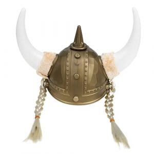 Yardenfun Casque De Viking En Corne De Bœuf Dorée Accessoire Costume Viking Femme Taille Unique Légère Et Décorative Mascarade, Carnaval Et Fête Costumée (Wope, neuf)