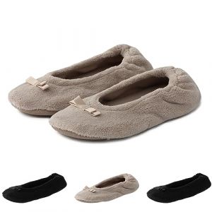 Ballerine Femme, Chaussons Ballerines Femme Hiver Chaude, Pantoufle Chausson Ballerine Confortable Confort Pantoufles Ferm&eacute; Chaussures Slippers Antiderapant M&eacute;moire De Forme Chaussure Beige, 40 (ChaoWenMao, neuf)