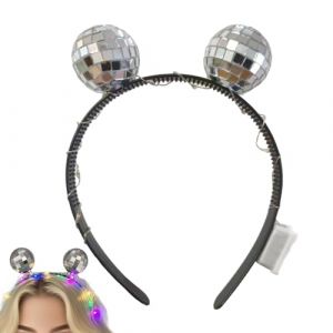 Bandeaux Boule Disco Pour Femmes | Bandeau D&rsquo;Halloween Boule Disco &Eacute;clair&eacute;e | Couvre-chef LED &Agrave; Piles Pour Femmes, Hommes Et, Fournitures De F&ecirc;te Sur Sc&egrave;ne D'halloween, Cosplay, Anniversaire, (zhenminge, neuf)