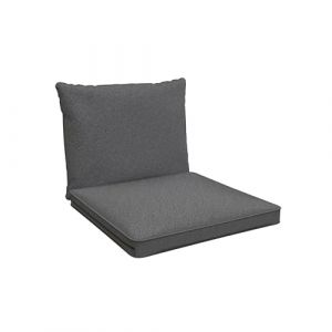 POKAR Coussins de Jardin Extérieur Coussin Chaise Galette de Chaise, 1 Lot de 2 (1x Coussin d'assise 40x40x5 cm + 1x Coussin Dossier 50x40x15 cm), Gris (EURAKOP-FR, neuf)