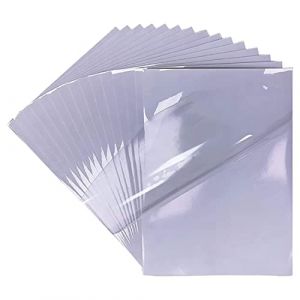 Lot de 20 feuilles de film autocollant en vinyle de qualité supérieure - 100 % transparent - Pour imprimante laser et jet d'encre - Séchage rapide - Format A4 (Cubic Coating, neuf)