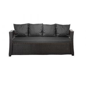 Setgarden® Coussin d'extérieur pour banc de jardin en rotin synthétique - Pour balancelle hollywoodienne - Anthracite - 170 x 60 x 50 cm (setgarden, neuf)