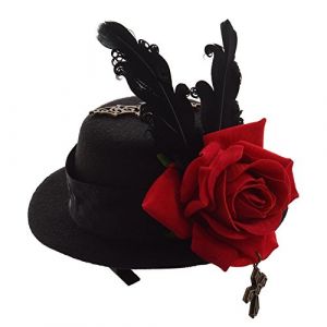 BLESSUME Gothique Femmes Steampunk Gear Ailes Horloge Papillon Chapeau Dentelle Cheveux Clip Chapellerie (P) (FASHINN-Shop, neuf)