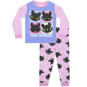 How To Train Your Dragon Pyjamas, Toothless Pyjama Fille HTTYD, Pyjam Enfant Dragons, Ensembles De Pyjama Fille, Violette 11-12 Ans (Character FR, neuf)