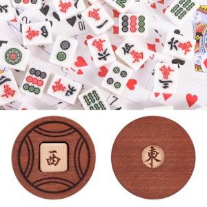 DELORIGIN Mahjong Indicateur de vent en bois pour Mahjong Jeux Mah Jong Jeu Wind Bettor Jeu Direction Cube Accessoires essentiels pour le divertissement (DELORIGIN EU, neuf)