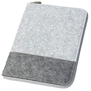 Mom's Organiseur pour carnet de maternité et carnet en feutre avec fermeture éclair à pois et écusson (couleur au choix), couverture A5 en tant que pochette pour passeport et maternelle (2in1) (luxdag, neuf)