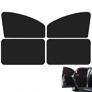 Lot de 4 rideaux de voiture magnétiques avec protection UV - Brise-vue - Pour fenêtre de voiture - Universel - Pour voiture, camion, SUV (noir) (TLDNZXY, neuf)