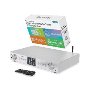 Radio Internet Dab FM WiFi Bluetooth |Tuner Dab pour Chaine HiFi avec Spotify Connect | Tuner HiFi avec Plus de 90 présélections, écran LED Couleur | USB, AUX, RCA | Majority Fitzwilliam 2024 (Argent) (iZilla, neuf)