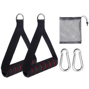 Poign&eacute;e de Tirage Musculation, Poign&eacute;es de R&eacute;sistance, Poign&eacute;es d'exercice, Poign&eacute;e Musculation, Poign&eacute;e de Tirage Musculation Accessoire, Poign&eacute;e en Silicone, avec Mousquetons, pour Fitness Gym Yoga (RONGhouse, neuf)