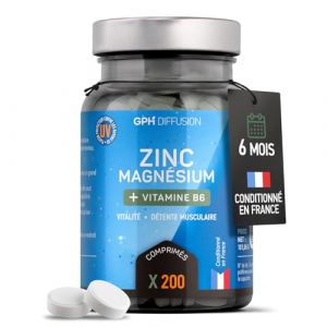 Magnésium + Zinc + B6-200 Comprimés - Vitalité - Détente Musculaire - GPH DIFFUSION (123PLANTES, neuf)