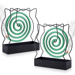 Niaetuto 2pcs Support Bobine Anti Moustique,Noir Spirale Anti Moustique,Support de Bobine Anti-Moustique,Support Spirale Anti Moustique pour Camping,Chambre à Coucher, Bureau (Chat) (KAWALUOJILA, neuf)