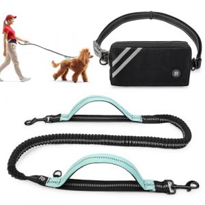 Laisse Canicross Chien, Laisse Mains Libres Chien, Ceinture Canicross Jusqu'&agrave; Absorption de Choc, Confortable, Couture R&eacute;fl&eacute;chissante, Id&eacute;al pour Course &agrave; Pied, Jogging et Marche (Waldseem&uuml;ller-FR, neuf)