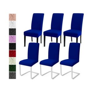 Housse de Chaise Salle à Manger 6PCS Housse de Chaise Universel Couverture de Chaise Extensible Housse Chaise Moderne Protection de Chaise Housse de Protection pour Hotel Décor(Bleu, 6PCS)-C (Eckonaver, neuf)