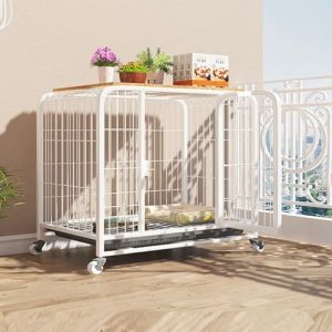 Cage pour chien - Cage pour chien - Cage pour chien - Avec roulettes - Facile à installer - Pour chiots, chiens de petite et moyenne taille - Acier épais (ZXWBD, neuf)