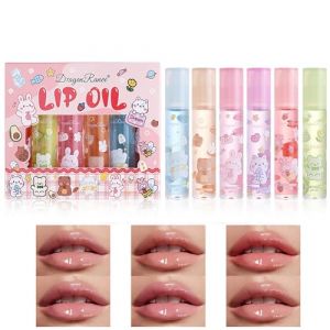 Holzsammlung Lip Gloss,6 Pièces Huile À Lèvres Transparente Incolore, Baume À Lèvres, Gloss à Lèvres Hydratant, Repulpant Levres Gloss,Non Collante Nourrissant pour Prévenir Les Lèvres Gercées#034 (TeencentsMallEU, neuf)