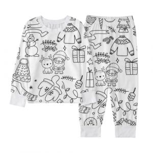 Pyjama Enfant Fille Combinaison Pyjama Enfant Pyjama A Colorier Enfant Pyjama Ensemble De V&ecirc;tements De Maison Peints &Agrave; La Main Pour Enfants Pyjama &Agrave; Colorier Pour Gar&ccedil;on Pyjama Enfant Garcon (Seraphido, neuf)