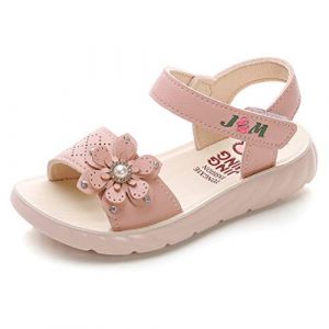 QZBAOSHU Sandale Fille Chaussure Enfant Fille Ete Sandalette Fille Cuir 29 EU,Rose Clair (QZBAOSHU, neuf)