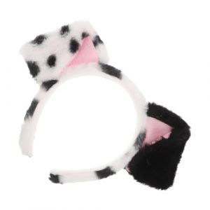 BESPORTBLE Bandeau Oreilles Dalmatien pour Adulte Serrage-T&ecirc;te Peluche Noir et Blanc Accessoire Cosplay F&ecirc;te Bandeau Chien Tachet&eacute; Doux et Confortable Serrage-T&ecirc;te L&eacute;ger pour D&eacute;guisement (Giovanna Baillie, neuf)