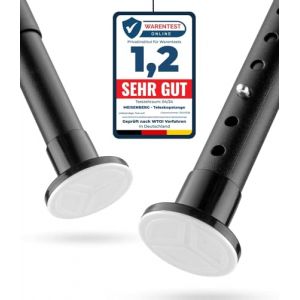 MEISENBERG Tringle Rideau Douche Sans Percage 160-210 cm, Acier inoxydable - Barre de Douche Extensible, Telescopique, Ajustable pour Salle De Bain, Penderie, Porte, Cuisine - Noir, Diamètre 25mm (MEISENBERG, neuf)