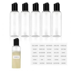 5 Pi&egrave;ces Flacon Voyage,Flacon Vide Voyage,Contenant Voyage 100ml,Flacons De Voyage 100 Ml Avion,Flacon Plastique,Anti-Fuite Contenant Pour Cosm&eacute;tique Avec Entonnoir (Transparente) (TINGJIE-EU, neuf)