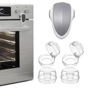 THQAE 5 Pcs Cache Bouton cuisini&egrave;re, Protection Gaziniere, Bouton de S&eacute;curit&eacute; Four, Gaz Couverture de Bouton, pour Protection Serrures B&eacute;b&eacute; Cuisine S&eacute;curit&eacute;,Protection Bouton Cuisini&egrave;re (ProTechika O&Uuml;, neuf)