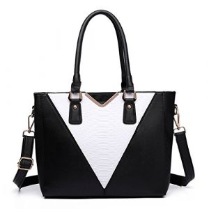 Miss Lulu Sac à Main Femme en Cuir PU, Cabas Bandoulière Multicolore,Idéal pour l'École, le Travail et l'Usage Quotidien (Domile Direct, neuf)