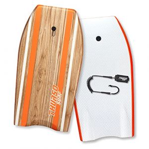 Thurso Surf Quill Bodyboard l&eacute;ger et Durable avec Noyau en EPS IXPE et Fond Lisse en poly&eacute;thyl&egrave;ne Haute densit&eacute; FRP Queue Croissant Double Canal en Maille Plastique avec Double &eacute;merillon et Laisse de (THURSO  SURF, neuf)