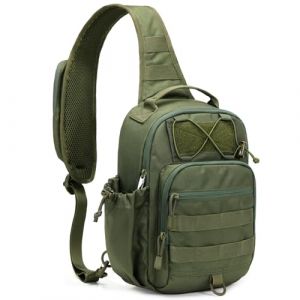 HALOVIE Sac Bandouli&egrave;re Homme,Sac &agrave; Poitrine avec Blocage RFID Sacoche Bandouliere Tactique pour Homme & Femme Sacs &agrave; Dos Port&eacute; Travers pour Voyage Randonn&eacute;e Camping Trekking,Vert (XIAOSHUANG., neuf)