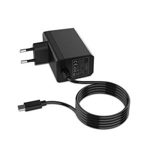 Chargeur pour NS Switch/Switch Lite/Switch OLED, Adaptateur Secteur innoAura Type-C à Charge Rapide avec Alimentation par câble 6 Pieds 15V 2.6A Mode de Support TV et contrôleur Dock&Pro (Noir) (innoKit, neuf)